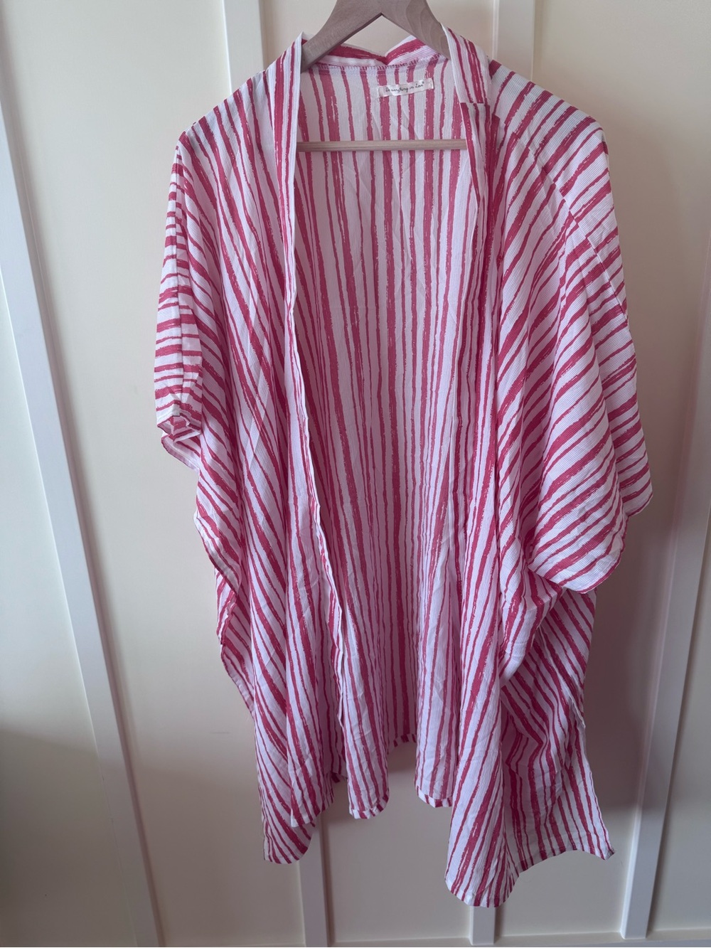 Striped  Open Kimono Pool Beach Cover Up Kaftan One Size Striped  Shawl OS